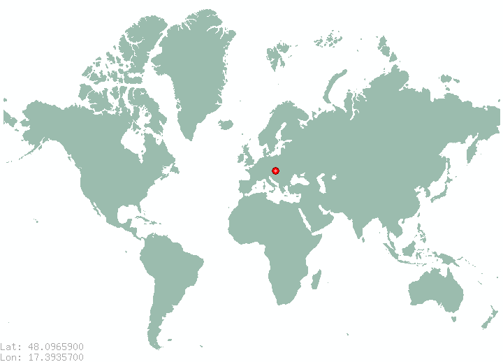 Hubice in world map